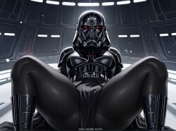 ai_generated ass big_ass black_boots curvy curvy_figure darth_vader jonnidabun large_thighs spread_legs