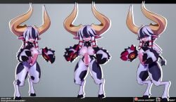 3d breasts cow_girl disgaea disgaea_6 erection evil_eye_(disgaea) exposed_breasts futanari holster intersex large_breasts monster_cock monster_futa monster_girl nippon_ichi_software penis zy0n7