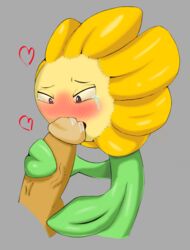 blowjob blush cinnamonroll69 fellatio flower flowey_the_flower green_body heart hi_res human male mammal oral penis plant sucking tear undertale video_games yaoi