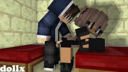 1boy 3d bedroom doggy_style dollx female minecraft rape sex tagme villager