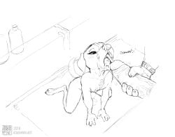 2018 adam_wan cum_chugging cum_on_face dog_girl doodle penis sketch zaush