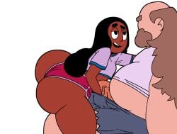 animated black_hair blackmorty_(artist) brown_skin connie_maheswaran dark-skinned_female female greg_universe steven_universe