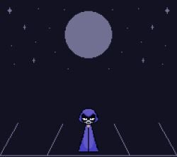 rachel roth from teen titans by the inclined trunk