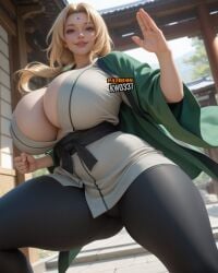 1girls ai_generated big_breasts blonde_hair busty female female_only huge_breasts kw0337 large_breasts mommy naruto naruto_(series) solo solo_female thick tsunade