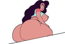 animated ass ass_shake bedroom_eyes big_ass big_breasts black_hair blackmorty_(artist) bouncing_breasts brown_skin bubble_butt dark-skinned_female dat_ass fat_ass female fuck_me_eyes fusion huge_ass huge_breasts jiggle jiggling_ass long_hair looking_at_viewer looking_back naughty_face naughty_smile nipples seducing_viewer seductive seductive_smile shaking shaking_butt smile smug smug_smile steven_universe stevonnie