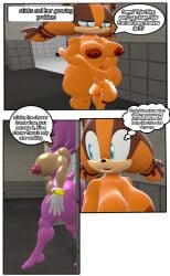 1futa 2girls 3d amy_rose bathroom maplecat naked nude nude_female sfm shower sonic_(series) sonic_the_hedgehog_(series) source_filmmaker sticks_the_badger