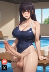 1futa ai_generated black_hair breasts cock colored dick erection futa_only futanari futanari/female intersex light_skin light_skinned_futanari long_hair nickythecreator penis red_eyes sexy sexy_body sexy_pose sunomiya_sana testicles uncensored veiny_penis