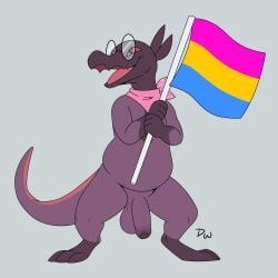 1:1 2026 3_fingers 3_toes absurd_res anthro artist_logo balls biped black_eyes black_eyewear black_glasses darkwolf79 digital_drawing_(artwork) digital_media_(artwork) edwin_(mechagoomba) eyewear feet fingers flaccid flag flag_(object) foreskin generation_7_pokemon genitals glans glasses gloves_(marking) grey_background hi_res holding_flag holding_object humanoid_genitalia humanoid_penis kerchief leg_markings lgbt_pride logo looking_up male male_anthro markings mostly_nude mostly_nude_anthro mostly_nude_male multicolored_tail neckerchief neckwear nintendo open_mouth open_smile pansexual_pride_colors partially_retracted_foreskin penis pink_kerchief pink_neckerchief pokemon pokemon_(species) pride_color_flag pride_colors purple_balls purple_body purple_penis purple_tail red_sclera red_tail round_glasses salandit scalie simple_background smile socks_(marking) solo standing tail tapering_tail toes tongue wearing_glasses