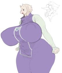 anthro boss_monster breasts deltarune fang female horns huge_breasts maotthat monster nipple_bulge spamton_g_spamton thick_thighs toriel undertale video_games wide_hips