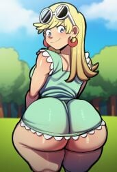 1girls ai ai_generated ass_focus back_view behind_view big_ass big_butt bubble_ass bubble_butt female female_focus female_only leni_loud looking_at_viewer novelai the_loud_house thick_thighs