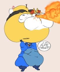 2girls anthro anthro_only ass bbw big_ass big_breasts braixen breasts bubble_ass bubble_butt cleavage female huge_ass huge_breasts inflation lucario overweight pokemon pokemon_(species) sumisune tagme thick_thighs wide_hips