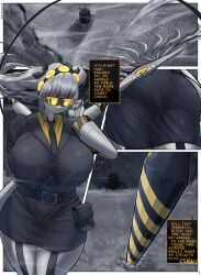 background comic comic_page epokguyz j_(murder_drones) murder_drones robot robot_girl snow wind wings