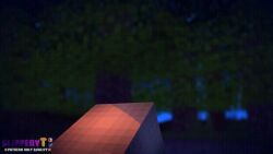 3d animated bending_forward big_ass big_breasts blocky_body boob_drop boobs bottomless bouncing_breasts breast_focus breast_reveal breasts_out brunette campfire creeper_(minecraft) cubic_body cute flower_in_hair forest gif hanging_breasts jenny_belle_(slipperyt) mine-imator minecraft night nipples nude_female pussy round_ass slipperyt sweater sweater_lift underboob video