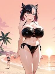 ai_generated alternate_ass_size alternate_body_type alternate_breast_size beautiful beauty black_hair blue_eyes breasts clothed clothing female female_focus female_only game_freak gigantic_ass gigantic_breasts huge_ass huge_breasts hyper hyper_breasts hyper_butt large_ass large_breasts marnie_(pokemon) mommy nagiotoai nintendo open_eyes pokemon pokemon_ss pokemon_trainer short_hair solo solo_female solo_focus stretched_clothing tight_clothing twintails voluptuous voluptuous_body voluptuous_female