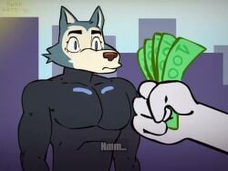 2d 2d_animation absurd_res absurd_resolution absurdres animated anthro anthro_focus anthro_male anthro_only anus anus_focus back_view backsack beastars big_anus big_ass big_ass_(male) big_ass_cheeks blush blush_lines blushed_face blushing_male bribe bribery bubble_ass bubble_butt canid canine canis digital_media_(artwork) donk_arts fat_ass fat_butt hi_res high_resolution highres hyper hyper_ass hyper_butt latex latex_clothing latex_suit legoshi_(beastars) longer_than_10_seconds lupine money netflix no_sound tagme video