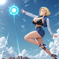 ai_generated albedo android_18 big big_ass big_breasts curvy dragon_ball dragon_ball_z huge_ass huge_breasts kyuro69