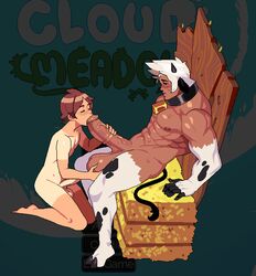 2boys 4_fingers abs animated anthro anthro_on_human anthro_on_male balls barazoku barefoot big_balls blinking blush blushes bouncing_balls bovine boy_cow brown_eyes brown_hair cloud_meadow cock_gobble cock_hungry collar cow_boy cowbell cum_hungry dark-skinned_male dark_skin erect_nipples erection evan_(cloud_meadow) farm feet fellatio fondling_balls foreskin gay giving_head going_down_on holding_balls holding_penis holstaurus horn horns horns_and_hooves huge_balls huge_cock human human_on_anthro humansub interspecies large_balls large_penis male male_on_anthro male_only male_penetrating mammal multiple_penises muscles necklace nude nude_male oral oral_sex pecs penis penis_in_mouth penis_size_difference s-purple screen_capture screencap sex size_difference spread_legs straw_bale stroking_cock sucking_off sweat sweatdrop tail tanline tanlines tufted_tail veiny_penis white_fur white_hair yaoi