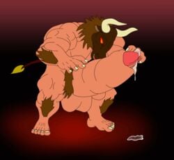 animated anthro bovid bovine european_mythology greek_mythology humanoid_penis hyper hyper_penis m.u.g.e.n male male_only mammal minotaur minotaur_(mugen) muscular muscular_male mythology nightmare_husbando penis public_domain solo