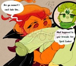 anticipation cookie_run cookie_run_kingdom fire_spirit_cookie gay gay_male large_penis snugg-glow wind_archer_cookie