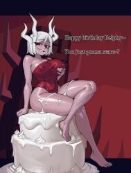 helltaker horns khaio original_character pale-skinned_female pale_skin white_hair white_horns