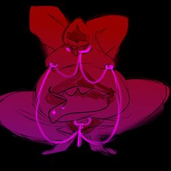 chubby collar deltarune furry furry_only king_spade male male_only me!me!me! nipple_piercing squatting