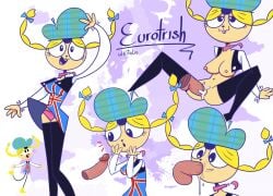 accessory anthro balls blonde_hair bodily_fluids bow_ribbon braided_hair breasts cartoon_network clothed clothing colored eurotrish female footwear foster's_home_for_imaginary_friends genitals hair hair_accessory hair_bow hair_ribbon half-closed_eyes hat headgear headwear hi_res jewelry legwear looking_at_viewer looking_pleasured narrowed_eyes necklace oral oral_penetration panties panties_down partially_clothed penetration penile penile_penetration penis pink_clothing pink_panties pink_underwear ribbons saliva shoes smile stockings underwear underwear_down union_jack vaginal vaginal_penetration vulva white_lie