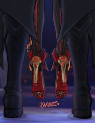 boots capitano_(genshin_impact) dominant_male fucked fucked_from_behind genshin_impact heels height_difference hoyoverse implied_penetration implied_sex implied_sex_from_between_legs larger_male mavuika_(genshin_impact) shorter_female size_difference smaller_female submissive_female taller_male trembling trembling_for_pleasure trembling_lines