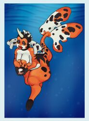 anthro big_areola big_breasts chubby_female dwarf_lover female fish fusion miltank multiple_breasts pokemon_(species) sea seaking solo