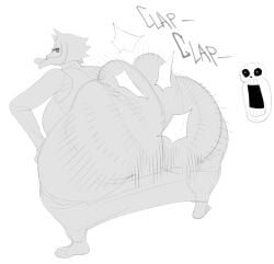 anthro ass boss_monster female horns huge_ass maotthat monster motion_lines sans sound_effects toriel twerking undertale video_games