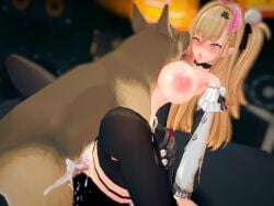 3d after_kiss bangs bestiality_kiss big_breasts big_nipples blonde_hair blush canine canine_on_human canine_penis censored cissia_(zenless_zone_zero) clothing cum cum_in_pussy cum_inside domestic_dog drooling eyeliner female_kissing_feral female_on_feral feral feral_on_female feral_on_human feral_penetrating feral_penetrating_human huge_breasts human human_female human_on_feral human_penetrated interspecies large_areolae large_breasts loving_it mascara missionary_position pale-skinned_female pale_skin pink_eyes pleasure_face pussy saliva saliva_trail thick_thighs thighhighs tongue tongue_out toto_hound vaginal_penetration zenless_zone_zero zoophilia