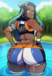 1girls ai ai_generated ass_focus back_view behind_view big_ass big_butt bubble_ass bubble_butt female female_focus female_only looking_at_viewer nessa_(pokemon) novelai pokemon thick_thighs