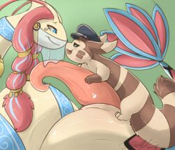 2018 2boys big_penis domestic_ferret duo feral furret furry gay girly huge_cock interspecies larger_male male male_only mammal milotic mustela mustelid musteline nintendo penis pokémon_(species) pokemon pokemon_rse prehensile_penis size_difference smaller_male tentacle_penis video_games xilrayne yaoi