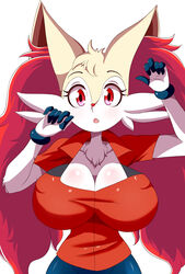 braixen bray_(lucyfercomic) breasts covered_nipples female furry lucyfercomic may_(pokemon)_(cosplay) nintendo pokémon_(species) pokemon pokemon_(species) pokemon_oras pokemon_rse pokemon_xy solo