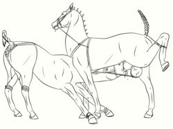 2018 anal animal_genitalia balls balls_deep bondage bound bridle duo equid equine erection fellatio female feral fur hair hi_res horse lionsilverwolf male male_penetrating mammal nipple_piercing nipples open_mouth oral penetration penis piercing sex sex_toy straight vaginal_penetration