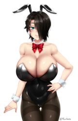 1girls breasts bunny_ears bunny_girl bunnysuit cleavage female female_only huge_breasts looking_at_viewer saya_(twrlare) solo twrlare