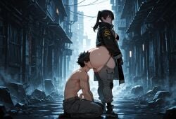 1boy1girl ai_generated attractive attractive_body attractive_female big_ass big_breasts big_butt big_thighs black_hair curvy cute enen_no_shouboutai fat_ass fat_butt female fire_force heavy_butt hot huge_ass huge_breasts huge_butt huge_thighs kotatsu_tamaki male massive_ass massive_breasts massive_butt miyuai seductive sex sexy sexy_body sexy_female tamaki_kotatsu thick thick_ass thick_body thick_booty thick_butt thick_legs thick_thighs