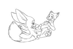 2boys anal anal_sex animal_genitalia animal_penis anthro balls black_and_white canid canine canine_penis claws disney duo erection fennec finnick fox fur gay half-closed_eyes knotting lying male male_only mammal monochrome nick_wilde nude on_back open_mouth pawpads penetration penis sex sheath simple_background size_difference small_dom_big_sub smile spreading standing the_giant_hamster tongue tongue_out yaoi zootopia