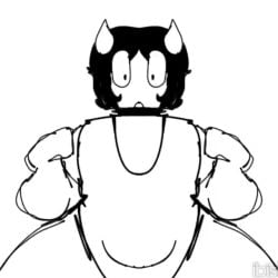 1boy animal animated ass ass_bigger_than_head ass_focus ass_up big_ass big_ass_(male) black_hair bottom_heavy_femboy butt_naked cat_ears cat_tail demon demon_horns demon_tail evil_margan feline femboy halodouble horns hyper_ass oc original_character picking_up shirt short_hair shorter_than_10_seconds smile smiley_face solo solo_femboy solo_male tail tail_wag tail_wagging thick thick_ass uncolored white_shirt white_skin white_skinned_male wide_hips