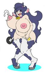 ahoge alternate_breast_size animal_ears animal_humanoid areolae bare_shoulders bell belly big_ass big_breasts bovine bovine_humanoid breasts cattle chair chubby collar cosplay cow_girl cow_humanoid eyelashes fake_horns female female_only hairband hand_on_leg hex_maniac hooves horn horns huge_breasts human humanoid jewelry lactation long_hair mammal milk miltank_(cosplay) navel necklace nintendo nipples nude open_mouth pokémon_(species) pokemon pokemon_xy purple_background purple_eyes purple_hair pussy shadow simple_background sitting smile spiral_eyes standing tail thick_thighs thighhighs tongue tryfag very_long_hair video_games white_background wide_hips