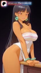 1girls 2026 ai_generated artist_name bangle big_breasts big_chest black_hair bracelet breasts bust busty chel chest dark-skinned_female dark_skin earrings electroworld female hi_res high_quality high_resolution highres jewelry large_breasts long_hair night night_sky panties patreon patreon_username solo space stable_diffusion star_(sky) starry_sky sweat the_road_to_el_dorado watermark