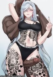 shenhe (genshin impact) from blacked by basicallynomore