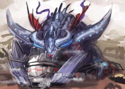 absurd_res amphibious amphibious_swarmship_amblowhale aquatic aquatic_dragon battleship black_body blue_eyes dragon dragons_fucking_cars hi_res horn konami machine male mechanophilia membrane_(anatomy) mythological_creature mythological_scalie mythology scalie ship solo spikes tongue tongue_out turret vehicle warship watercraft worldsea_dragon_zealantis yu-gi-oh!