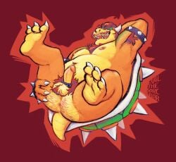 1boy accessory anthro anus armband armpit_hair ass ball_tuft balls belly body_hair bowser butt_hair chest_hair cock_ring countershade_balls countershade_butt countershade_face countershade_feet countershade_genitalia countershade_tail countershade_torso countershading erection evilthesorcerer facial_hair fat fat_belly fat_male feet furry furry_male furry_only genitals green_body hair hi_res humanoid_genitalia humanoid_penis jewelry koopa looking_at_viewer male male_anthro male_nipples male_only mario_(series) moustache muscles muscular muscular_anthro muscular_male nintendo nipples nude nude_anthro nude_male obese obese_anthro obese_male open_mouth open_smile orange_body overweight overweight_anthro overweight_male penis penis_accessory penis_jewelry pink_penis presenting presenting_anus pubes red_background red_eyes red_hair reptile scalie shell simple_background smile smiling_at_viewer solo solo_focus solo_male spiked_shell spikes spikes_(anatomy) spread_legs spreading tail teeth tongue tuft yellow_body yellow_penis