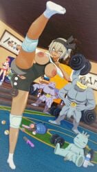 3d 3d_(artwork) 3d_render adult adult_and_teenager age_difference bea_(pokemon) bigger_female boy breasts danp danp3d dildo happy_female hi_res high_quality high_resolution highres karate koikatsu large_breasts machamp machoke machop mature_female older_female open_clothes open_clothing open_topwear penis penis_size_difference pokeball pokemon pokemon_sm pokemon_ss size_difference smaller_male sport sportswear teenage_male teenager younger_male