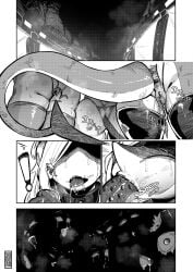 2026 absurd_res ahe_gao anthro big_breasts black_and_white bodily_fluids breasts buttplug buttplug_tail buttplug_tail_(large/reptile) cheek_bulge clothing collar comic dildo_fellatio drooling english_text fake_tail female genitals group hi_res human humanoid ippan_josei legwear looking_pleasured mammal monochrome my_hero_academia plug_(sex_toy) quirked_human_(my_hero_academia) saliva sex_toy sex_toy_fellatio text thigh_highs vulva yoyoro