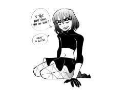 1boy black_lipstick clinickcase croptop degradation fate/grand_order fate_(series) fishnets goth goth_boy goth_femboy goth_makeup gothified humiliating humiliation lipstick male male_only oberon_(fate_grand_order) oberon_vortigern_(fate_grand_order) simple_background skirt skirt_on_male solo tummy