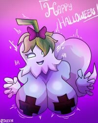 1girls ass big_ass big_breasts big_butt breasts busty electronic_arts elemental_creature female female_only ghost ghost_girl ghost_pepper_(pvz) ghost_tail halloween nipple_tape nipples nude plant plant_girl plantie plants_vs_zombies plants_vs_zombies_2:_it's_about_time popcap_games pvz pvz_2 smile znixye