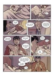 2boys 2d_(artwork) acrknowyou after_sex arcane arcane_jayce arcane_viktor bed bedroom bedroom_background bedroom_setting clothed_male clothed_sex clothing clothing_lift color colored comic comic_page comic_panel comic_strip dialogue dialogue_box dialogue_bubble digital_drawing_(artwork) digital_media_(artwork) disabled_male dressing english eye_contact face gay getting_dressed hand_on_hip hands holdings_legs jayce jayce_talis league_of_legends looking_at_partner male male/male male_focus mastectomy_scar multiple_images multiple_poses multiple_views pants public riot_games romantic_ambiance romantic_couple sfw shirt top_surgery_scars transgender_male transgender_man transmasc viktor_(league_of_legends) yaoi