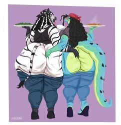2026 alligator alligatorid amara_(noeticred) amber_eyes anthro anthro_on_anthro artist_name ass ass_digging asymmetrical_breast_frottage aunt_mae background bandana_on_head bbw big_ass big_boobies big_booty big_breasts big_butt big_hipped big_hips big_legs big_thighs black_clothes black_clothing black_eyelids black_hair black_lips black_stripes blue_body blue_eyelids blue_lips blush blushing_face blushing_female bodily_fluids booty_bigger_than_head bottomwear bottomwear_down breast_squish breasts breasts_frottage breasts_out brown_eyes butt butt_bigger_than_head butt_digging cellulite chubby chubby_female clothed clothed_anthro clothed_female clothing crocodilian dark_clothes dark_clothing dated denim denim_bottomwear denim_clothing digging digging_into_butt digging_up_in_they_ass digital_drawing_(artwork) digital_media_(artwork) dumptruck_ass dumptruck_butt duo equid equine fat fat_ass fat_boobies fat_booty fat_breasts fat_butt fat_female fat_hips fat_legs fat_thighs female female/female female_anthro food food_service food_tray footwear full-length_portrait giant_ass giant_booty giant_butt giant_hips giant_legs giant_thighs gigantic_ass gigantic_booty gigantic_butt gigantic_hips gigantic_legs gigantic_thighs ginormous_ass ginormous_breasts ginormous_butt gray_clothes gray_clothing green_body grey_clothes grey_clothing hair hand_on_another's_butt hand_on_butt heels hi_res high_heel_boots high_heels highlights_(coloring) huge_ass huge_boobies huge_boobs huge_booty huge_breasts huge_butt huge_hipped huge_hips huge_legs huge_thighs humanoid jeans large_ass large_boobies large_boobs large_booty large_breasts large_butt large_hipped large_hips large_legs large_thighs legs lips long_tail long_tongue looking_at_viewer looking_back looking_back_at_viewer mammal massive_ass massive_butt overweight overweight_female pants pants_down partially_clothed pink_tongue plate plump_ass plump_boobies plump_booty plump_breasts plump_butt plump_hips plump_legs plump_thighs portrait rear_view reptile sagging sagging_boobs sagging_breasts saggy saggy_boobs saggy_breasts saliva saliva_on_breasts saliva_on_tongue saliva_string scalie shelf_booty shirt shoes squish standing stripes tail tank_top text thick_thighs thighs thunder_thighs thunderthighs tongue tongue_out topwear vixencurie white_body white_highlights wide_ass wide_booty wide_butt wide_hipped_female wide_hips wide_legs wide_thighs zebra