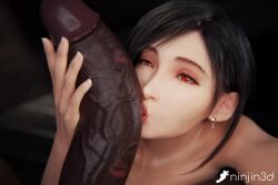 3d asian big_black_cock black_penis cock_worship dark-skinned_male dark_skin final_fantasy final_fantasy_vii final_fantasy_vii_remake interracial kissing_penis male/female ninjin3d square_enix straight sucking_penis tifa_lockhart